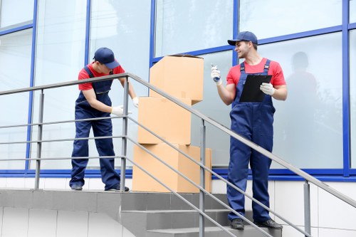 Commercial moving team planning a relocation in Knightsbridge