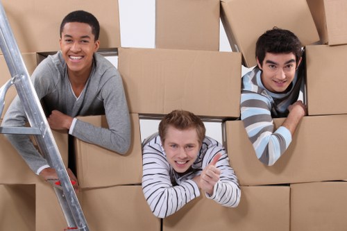 Furniture and boxes loaded for a Knightsbridge move