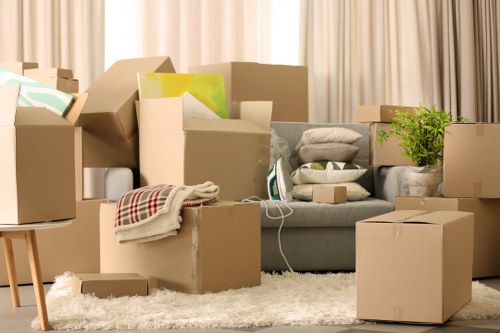 Loading furniture into a moving van in central London
