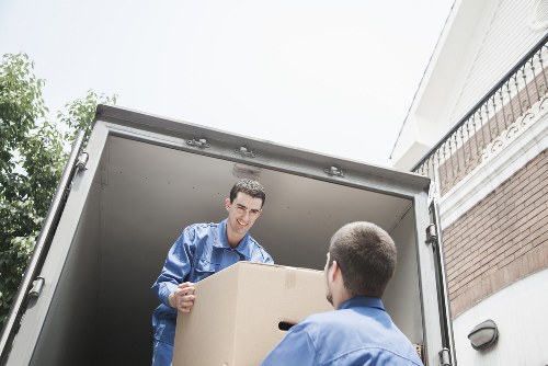 Furniture loaded into a moving van near Knightsbridge